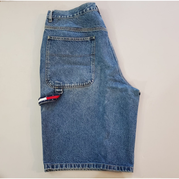 Tommy Hilfiger Jean Shorts Distressed Blue Medium Wash Men's W 38 - Picture 3 of 10